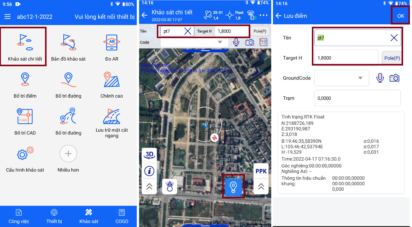 Hướng dẫn đo chi tiết trên máy rtk