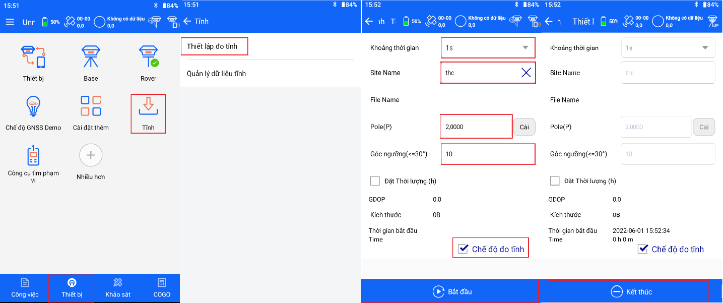 Đo tĩnh trên máy GNSS Hi target