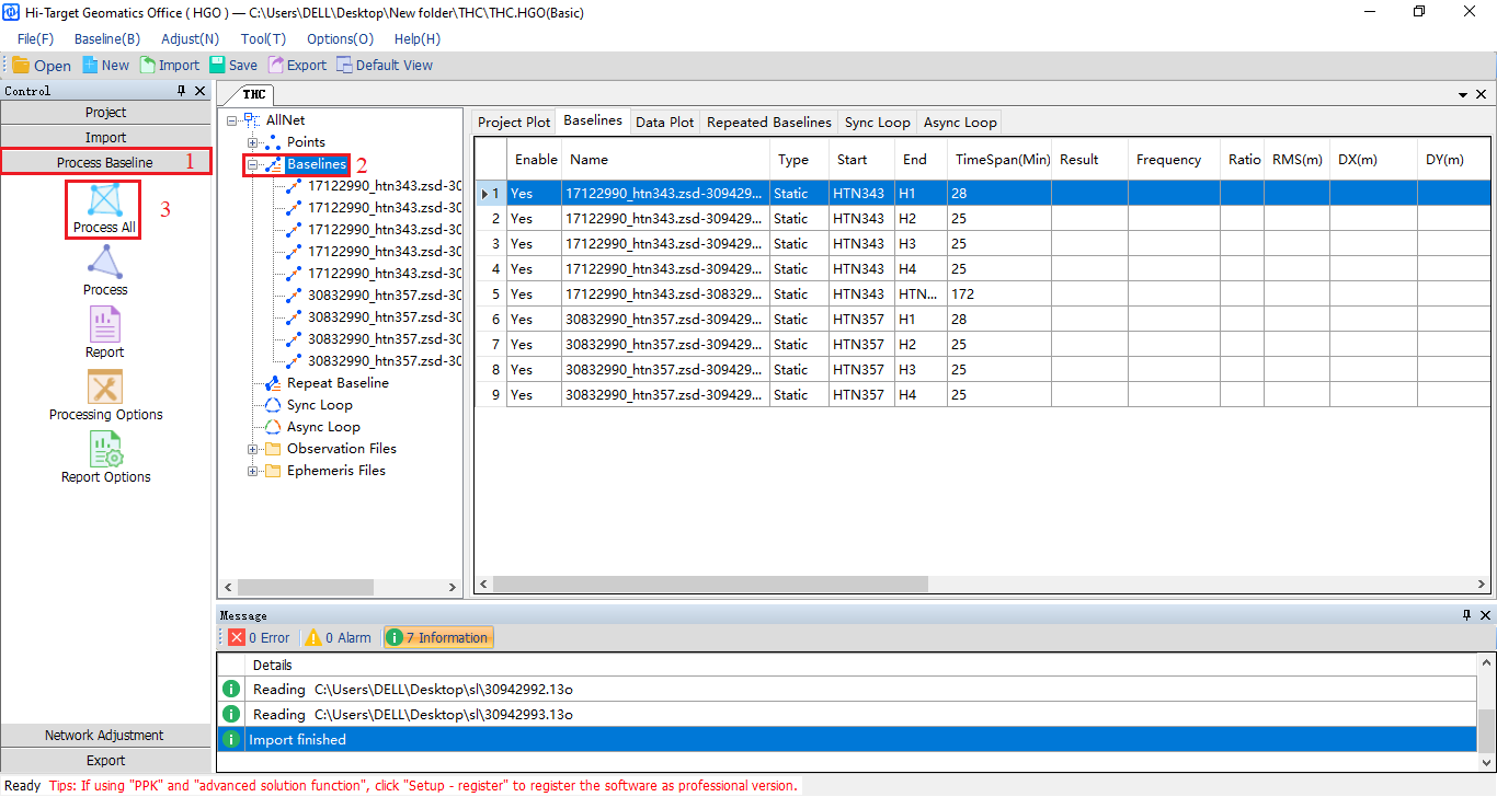 xử lý số liệu đo tính bằng phần mềm HGO