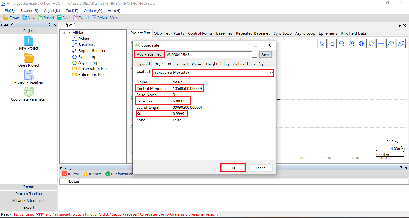 bình sai phần mềm HGO