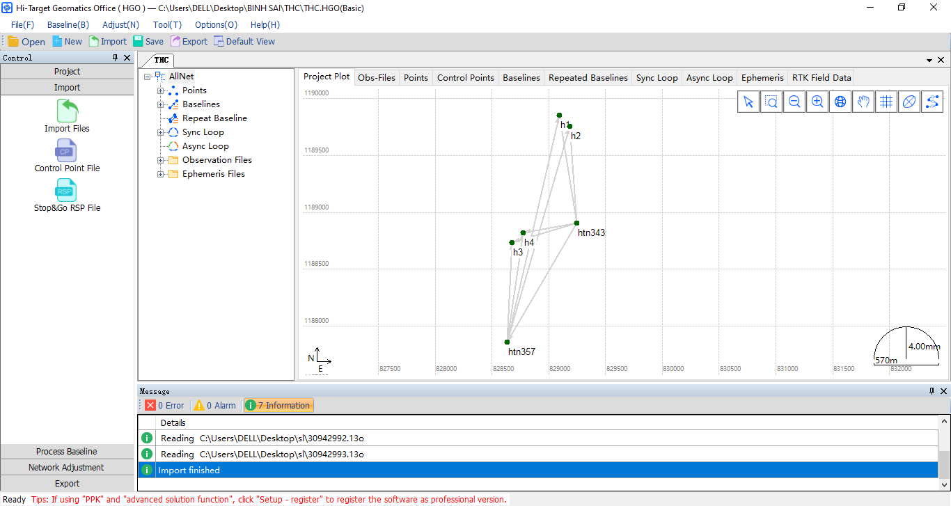 bình sai bằng phần mềm HGO